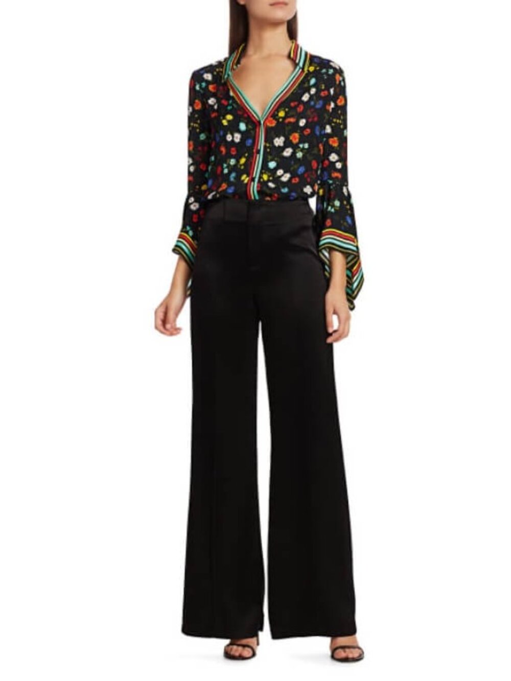Alice + Olivia Randa Trumpet Sleeve Shirt